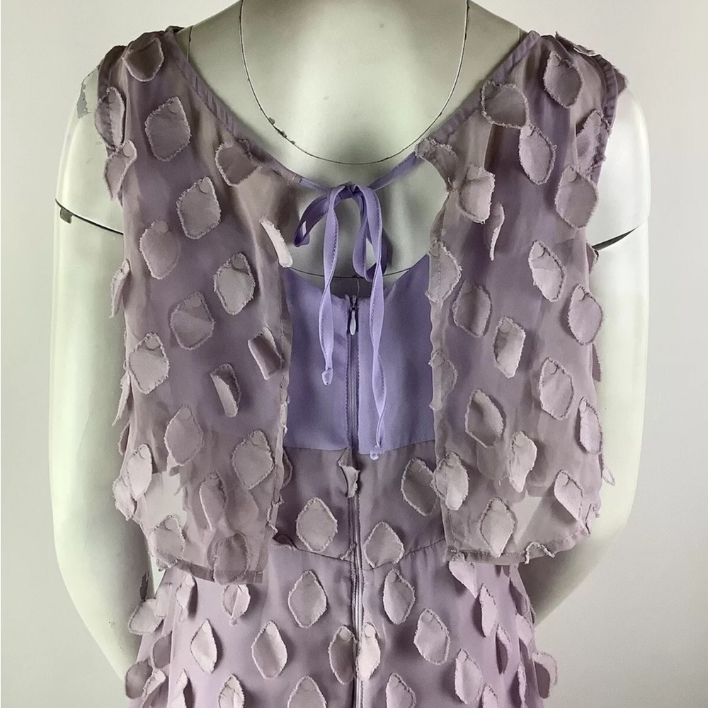 Anthropologie Eva Franco Sz 8 Maxi Chiffon Dress With Appliques Purple - Picture 6 of 9